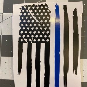 Thin blue line decal permanent vinyl